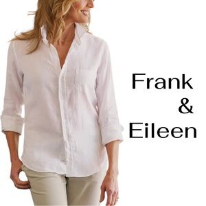 Frank & Eileen BARRY 
Tailored Button-Up Shirt white cotton minimalist style M